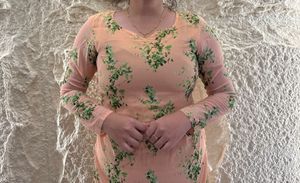 Peach Floral Print Kurta