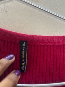 Pink Striped Knit Sweater
