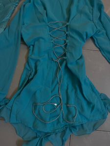 y2k co-ord set (colour is CYAN)