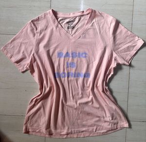 Pink 'Basic Is Boring' V-Neck Tee 💗