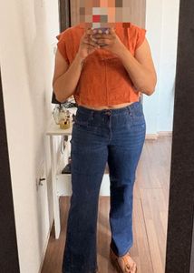 Rusty Orange Sleeveless Linen Top