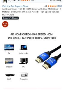 3M HDTV 2.0 4K HDMI Cable