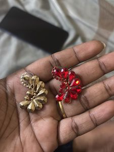 Sparkling Red Gemstone Earrings