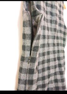 Black Checked Tunics Dress With Size M