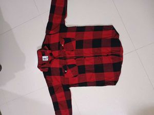 Classic Red &amp; Black Plaid Flannel Shirt(Pack Of 2)