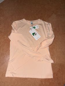 Beige Long Sleeve Crop Top