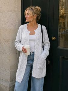 Cozy Grey Knit Cardigan