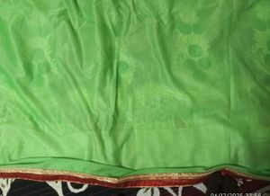 Vibrant Green Saree with Embellished Border