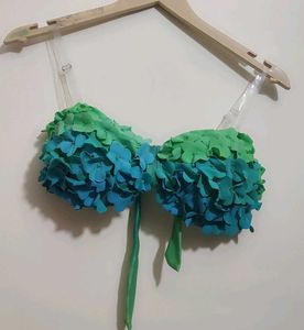 Multi Unique Floral Bikini Top For 36 Bust