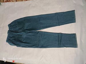 Embroidered Denim Joggers with Elastic Wais