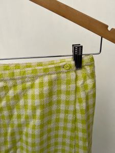 Green & White Checked Wrap Around Skirt