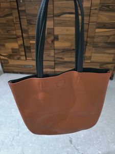 Stylish Two-Tone Tote Bag