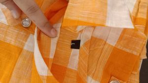 Checked Kurta Set - Orange, Blue &amp; green