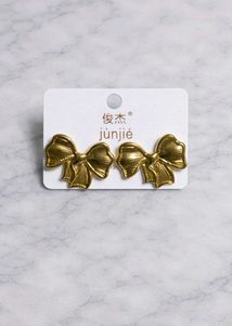 Korean Anti Tarnish Bow Ear Studs