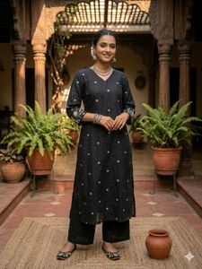 Black Polka Dots Kurta 🖤