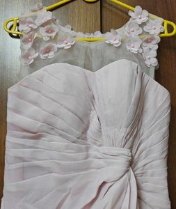 Elegant Pink Gown with Floral Detail