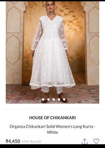 chikankari anarkali kurta