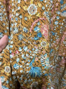 Korean Floral Print Tiered Dress