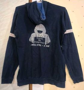 Navy Hoodie with Stripe..
