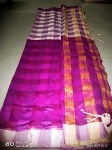 Purple Checkered Saree