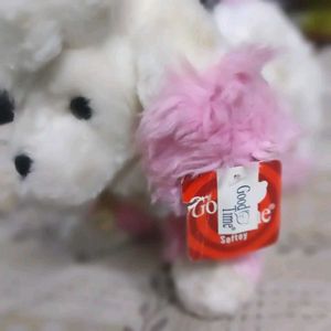 Cute White Dog Plush Toy