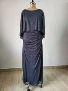 Elegant Gray Shimmering Maxi Dress