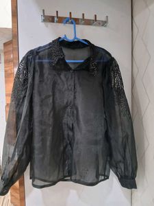Elegant Black Sheer Blouse