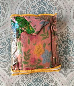 Floral chanderi silk suit