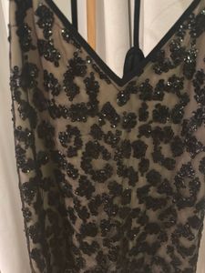 Sparkly Sequin black &amp; nude Camisole Top