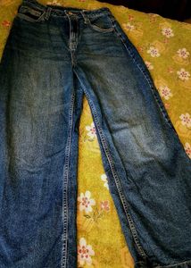 dark blue baggy jeans