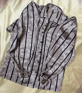 Striped Button-Up Shirt
