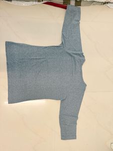 Comfortable Grey Long Sleeve Top