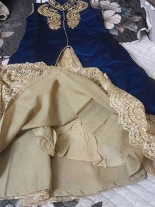 Fully New  Navy Blue Silk gown looki