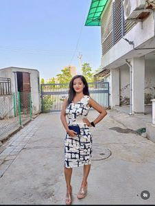 Stylish Sleeveless Abstract Print Midi Dress