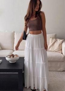 Boho Brown Tiered Maxi Skirt
