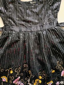 Sparkly Black Embroidered Dress