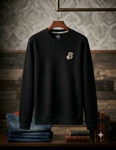 Men's Black Textured Sweater