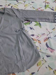 Grey Embroidered Top