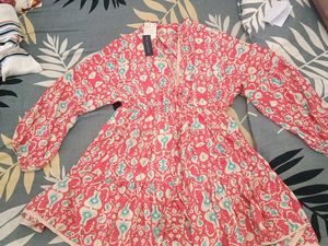 Bohemian Print Tiered Mini Dress