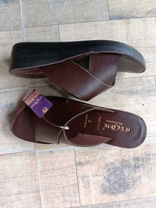 ASLON Women's Brown Leather Sandals