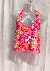 Floral Halter Neck Crop Top