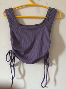 Ribbed Ruched Crop Top