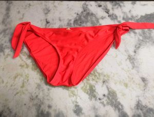 Bright Red Tie-Side Bikini Bottoms