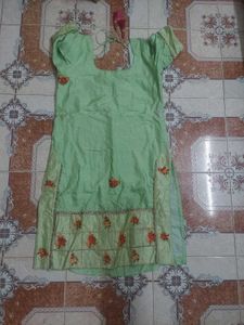 Light Green Embroidered Kurti