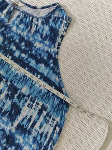 Terra&amp;sky Blue Tie-Dye Sleeveless Top