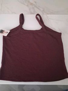 Chic Burgundy Waffle Knit Cami Tank Top