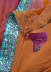 Pure Georgette Multishade Saree Upada Silk Blouse