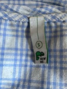 Light Blue Plaid Puff Sleeve Top
