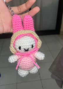 Crocheted miffy Bunny Keychain