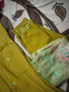 Beautiful Mustard Kurta Set with Dupatta